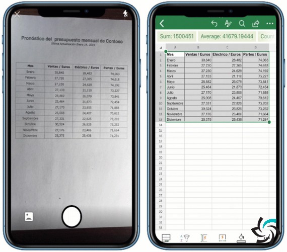 نسخه iOS اکسل تصویر جدول را به صفحه گسترده اکسل تبدیل می‌کند | اخبار | شبکه | شبکه کامپیوتری | شرکت شبکه