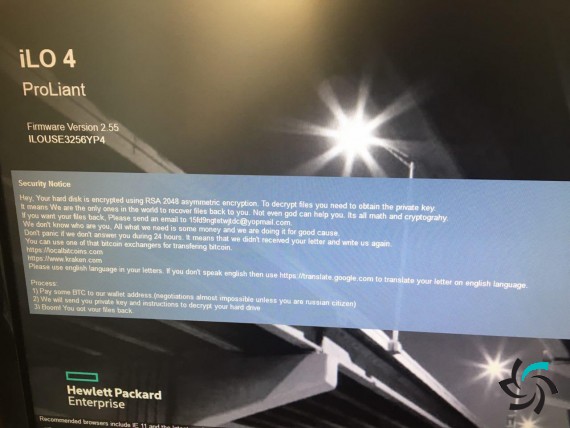 پنل ilo سرورهای HP به باج افزار آلوده شد!!! | اخبار | شبکه | شبکه کامپیوتری | شرکت شبکه