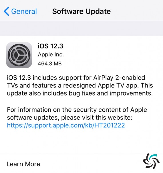 عرضه ی iOS 12.3 | اخبار | شبکه شرکت آراپل