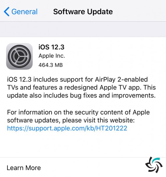 عرضه ی iOS 12.3 | اخبار | شبکه | شبکه کامپیوتری | شرکت شبکه